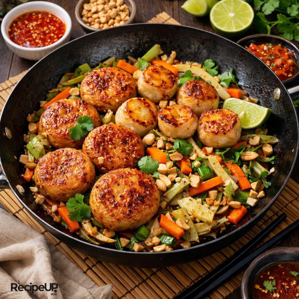 Fishcakes and Scallops Stir Fry Recipe
